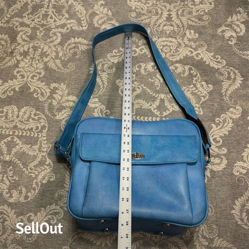 Vintage Samsonite Silhouette Blue Travel Shoulder Bag w/ Compartments - Picture 7 of 7